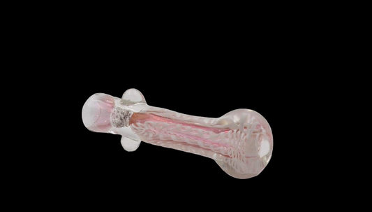 GOLD FUMED FLAT HAND PIPE 4 INCH