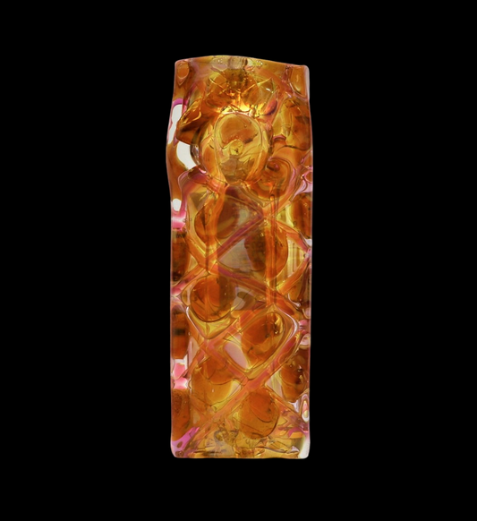 SQUARED FUMED HAND PIPE 4 INCH GOLD