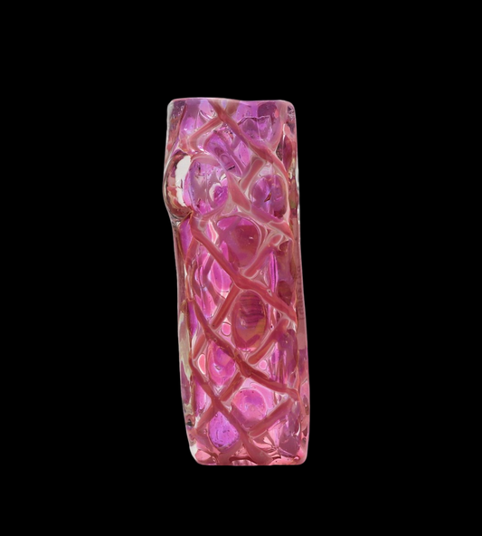 SQUARED FUMED HAND PIPE 4 INCH PINK