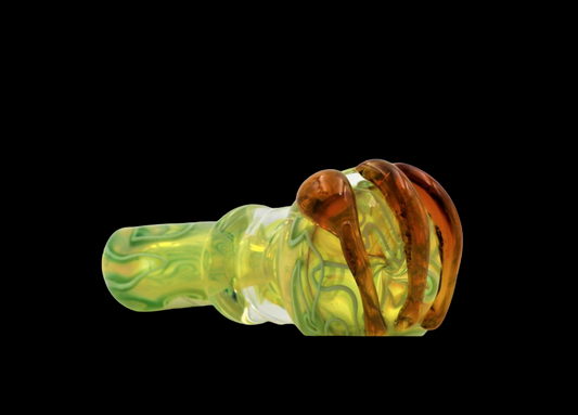 SILVER FUMED HAND PIPE WITH RING STEM